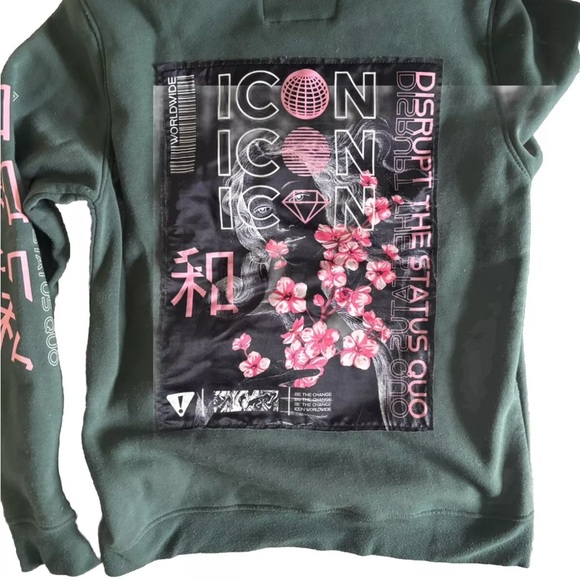 Brooklyn Cloth Company Size Medium Unisex Green Hoodie With Pockets - Picture 2 of 3